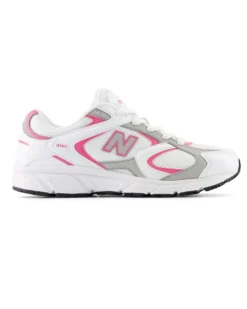 NEW BALANCE - SNEAKERS JUNIOR LIFESTYLE BIANCHE CON DETTAGLI GRIGI E ROSA DAL 35.5 AL 40, G4083MY
