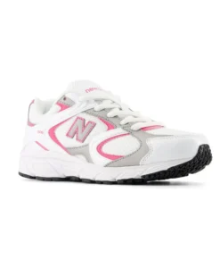NEW BALANCE - SNEAKERS JUNIOR LIFESTYLE BIANCHE CON DETTAGLI GRIGI E ROSA DAL 35.5 AL 40, G4083MY