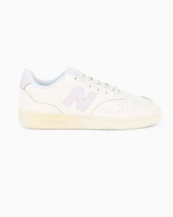 NEW BALANCE - SNEAKERS LIFESTYLE LEATHER BIANCHE CON DETTAGLI LILLA DA DONNA, W0801G1
