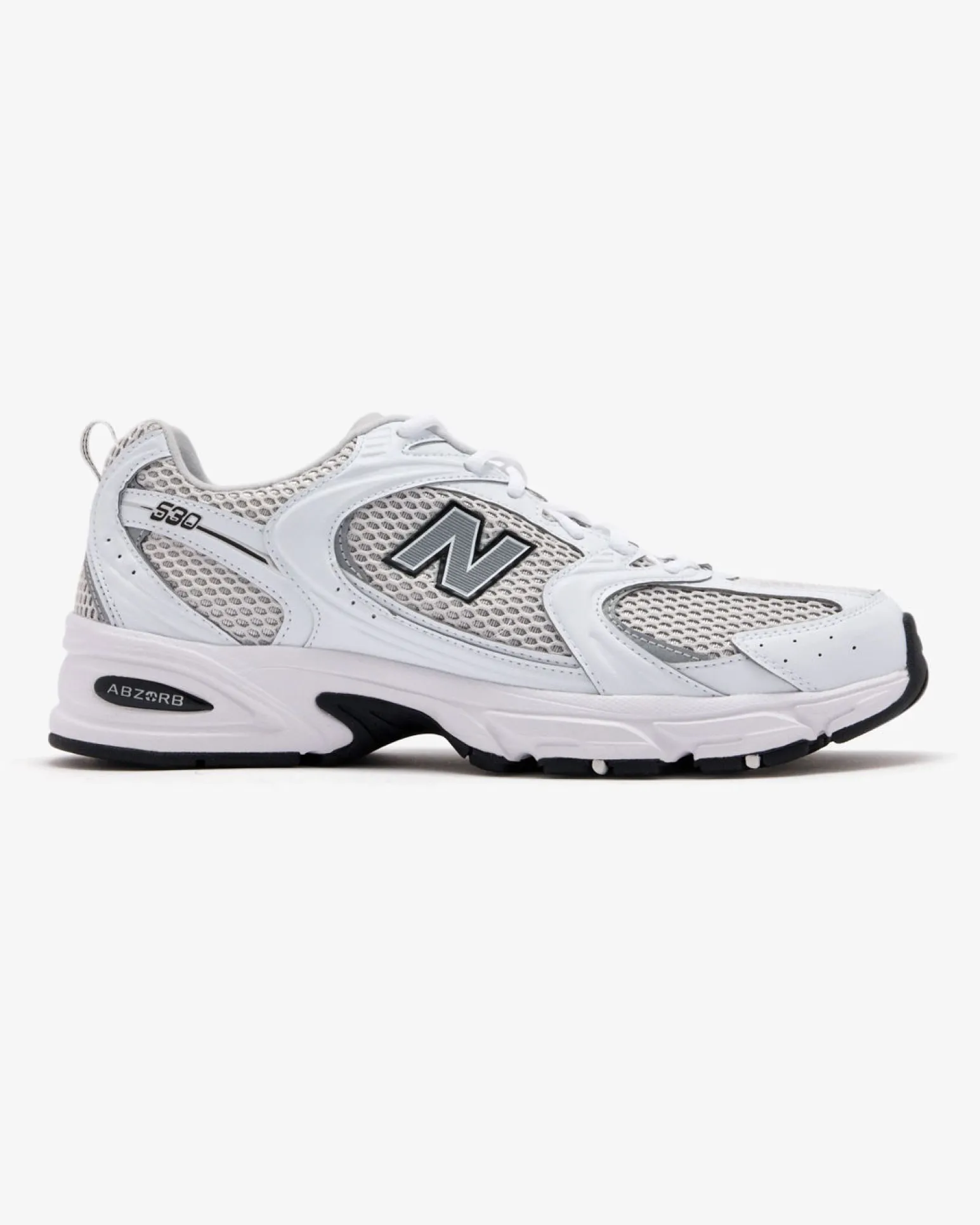 NEW BALANCE - SNEAKERS LIFESTYLE BIANCHE CON DETTAGLI NERI E GRIGI, U530KLB