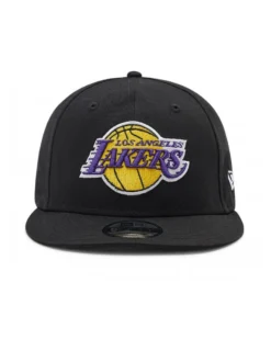 NEW ERA - Cappello a visiera piatta nero con logo Lakers - 9 FIFTY