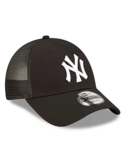 NEW ERA - Cappello nero regolabile con logo bianco e pannello posteriore in mesh - 9 FORTY