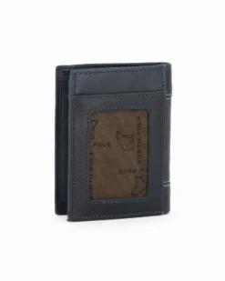 NORTH POLE - Portafoglio blu da uomo in VERA PELLE