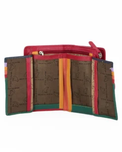 NORTH POLE - Portafoglio rosso in VERA PELLE da donna con pattina
