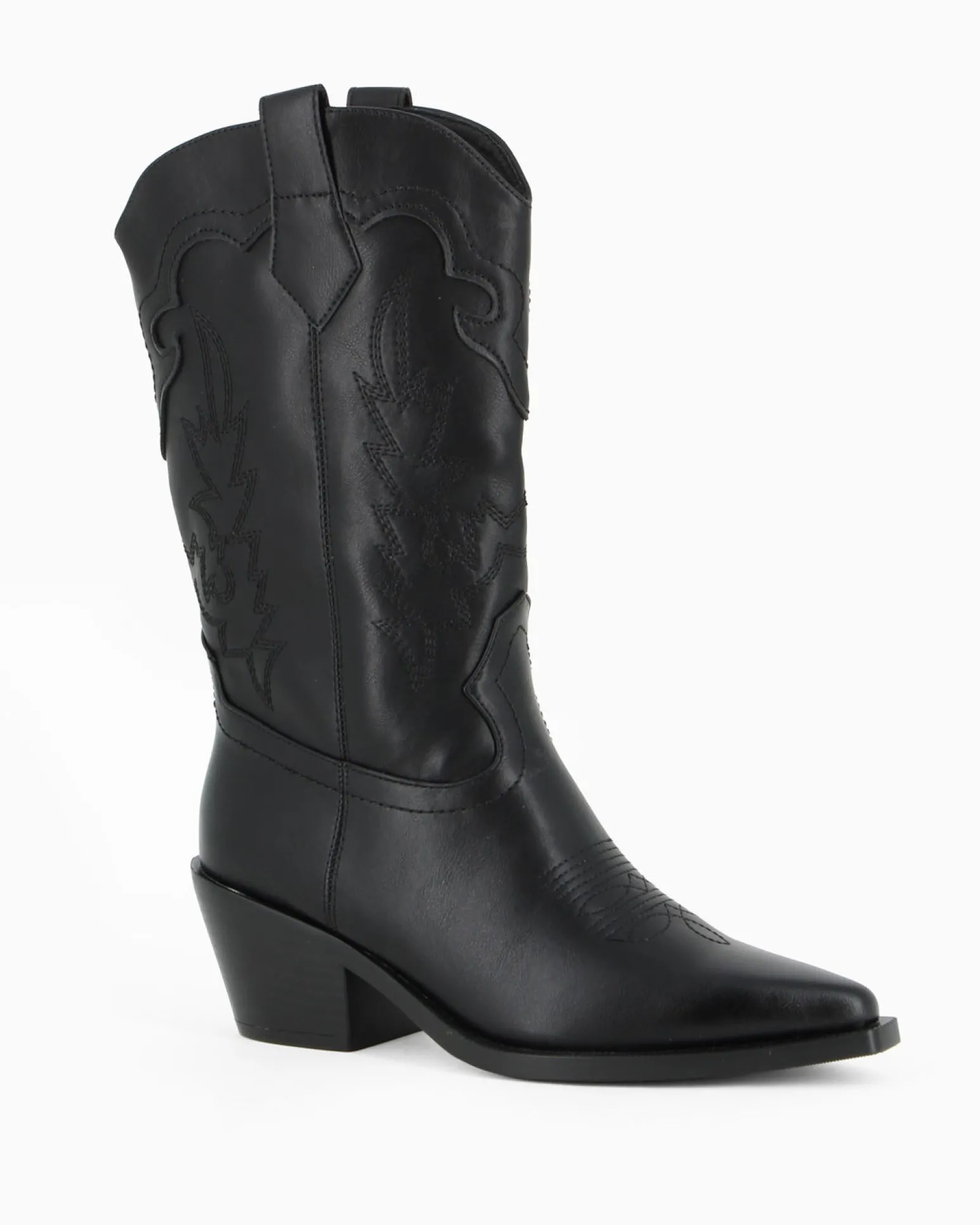 NUA' - Stivale texano nero con zip laterale, tacco 6CM