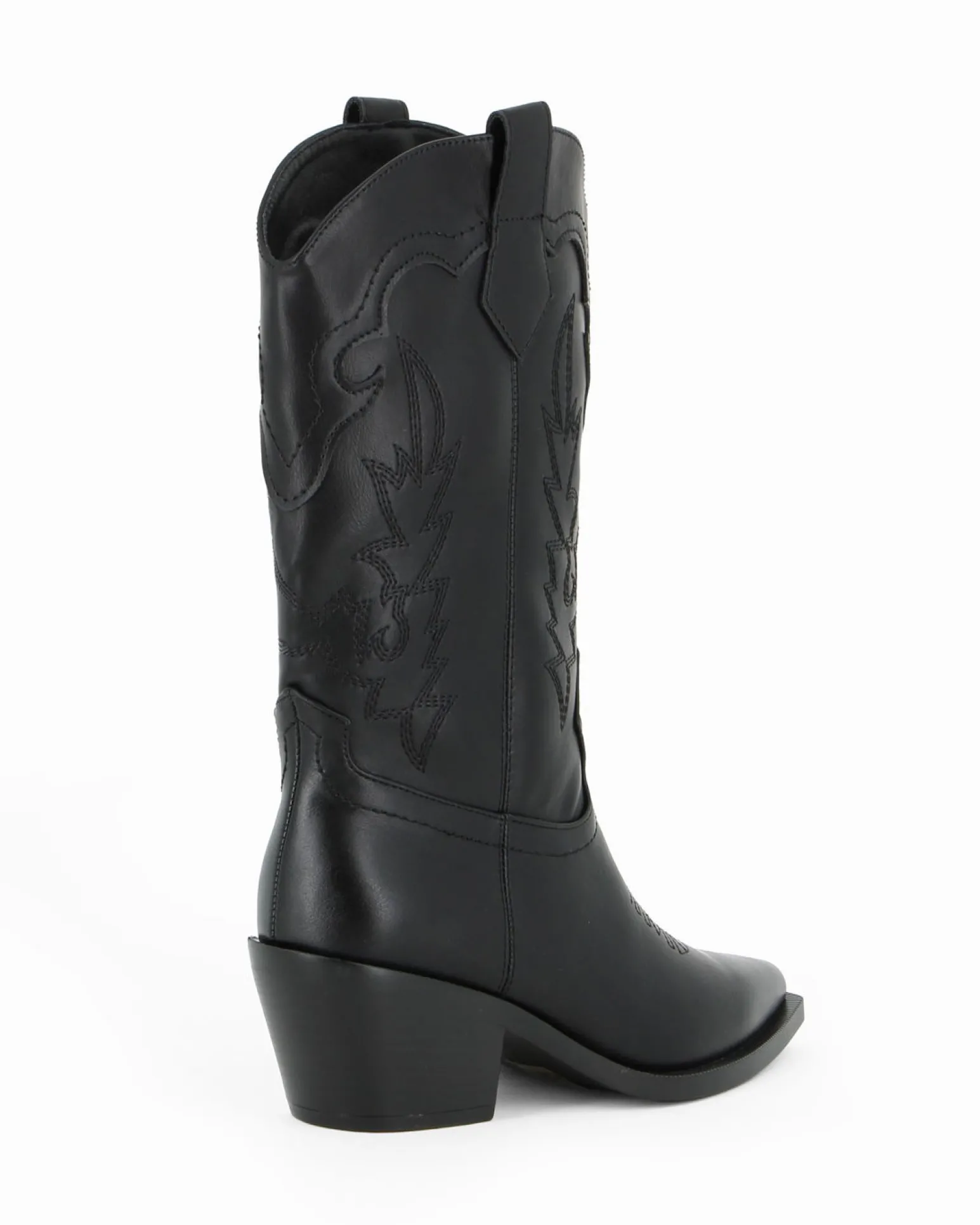NUA' - Stivale texano nero con zip laterale, tacco 6CM
