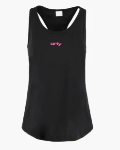 ONLY - CANOTTA SPORTIVA NERA CON DETTAGLI FUXIA DA DONNA  - 10106