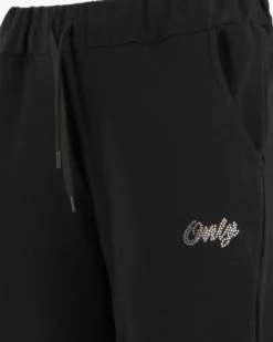ONLY- PANTALONE TUTA NERO  CON DETTAGLI STRASS DA DONNA, 10121