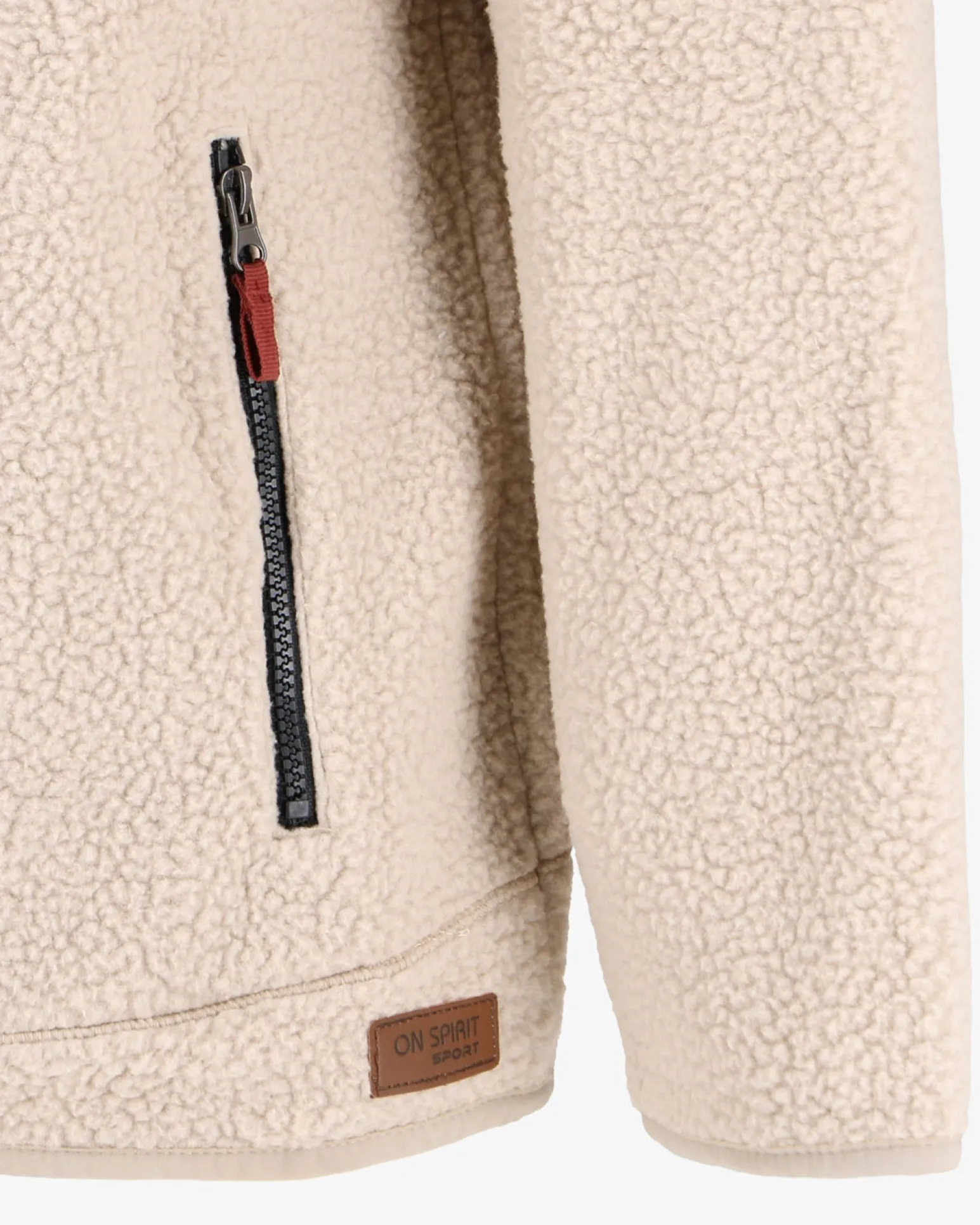 ON SPIRIT - GIACCA IN SHERPA UOMO BEIGE FULL ZIP- BORGHY