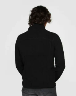 ON SPIRIT - Giacca sherpa da uomo nera in pile con zip frontale - ANTONIO