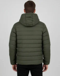 ON SPIRIT - GIUBBINO CON CAPPUCCIO FULL ZIP  DA UOMO VERDE CON DETTAGLI ARANCIONI FLUO, LEANDRO