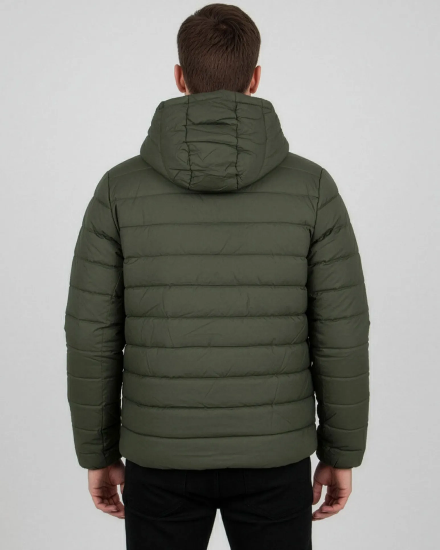 ON SPIRIT - GIUBBINO CON CAPPUCCIO FULL ZIP DA UOMO VERDE CON DETTAGLI ARANCIONI FLUO, LEANDRO