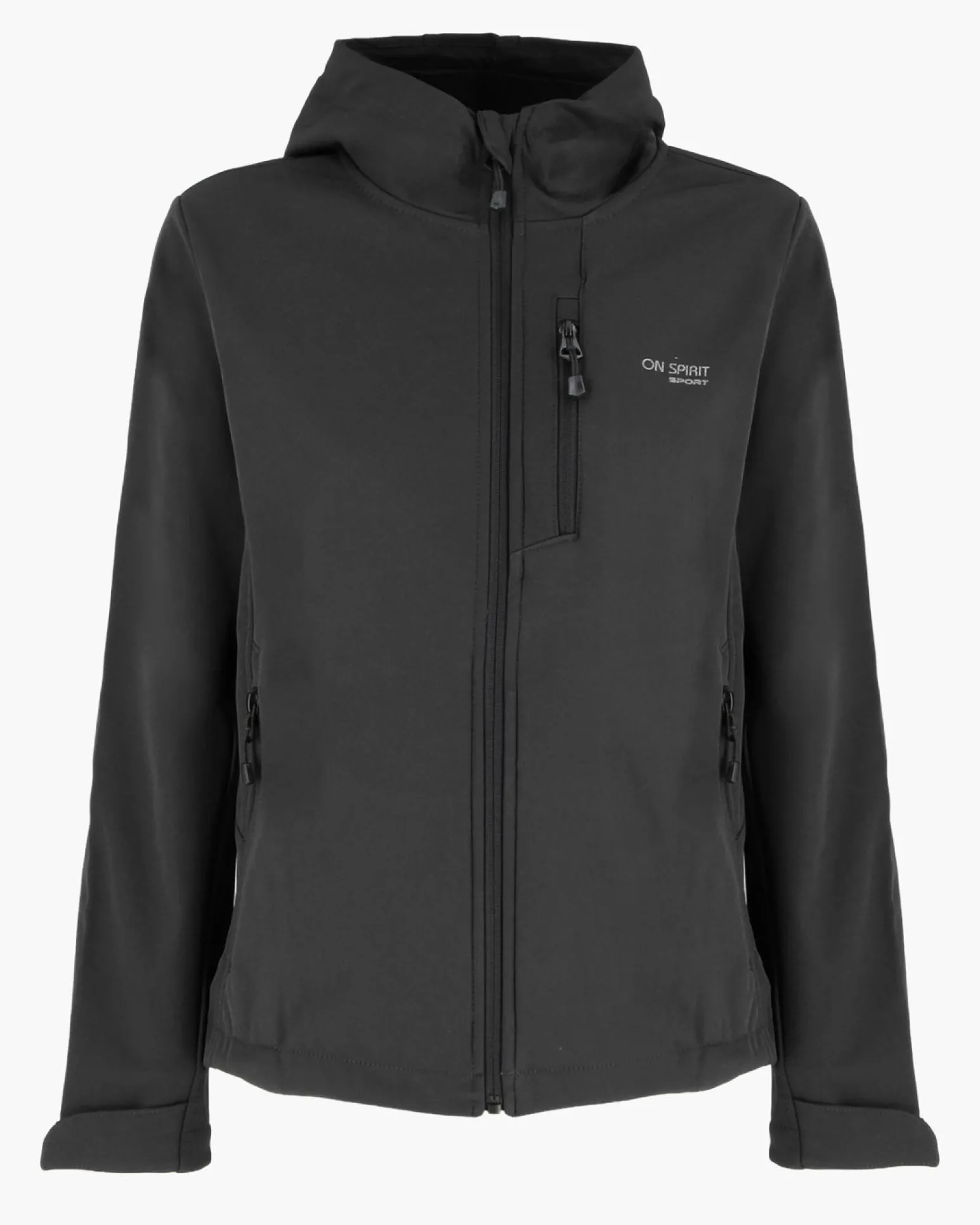ON SPIRIT - GIUBBINO CON CAPPUCCIO FELPATO SOFTSHELL DONNA NERO - ALBA