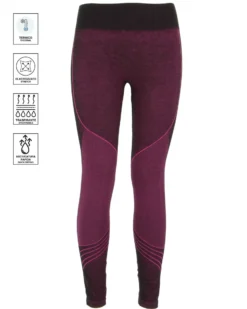 ON SPIRIT - LEGGINGS TERMICI DONNA NERI E FUXIA IN LANA MERINOS ROSALIA - AD02109_A7250