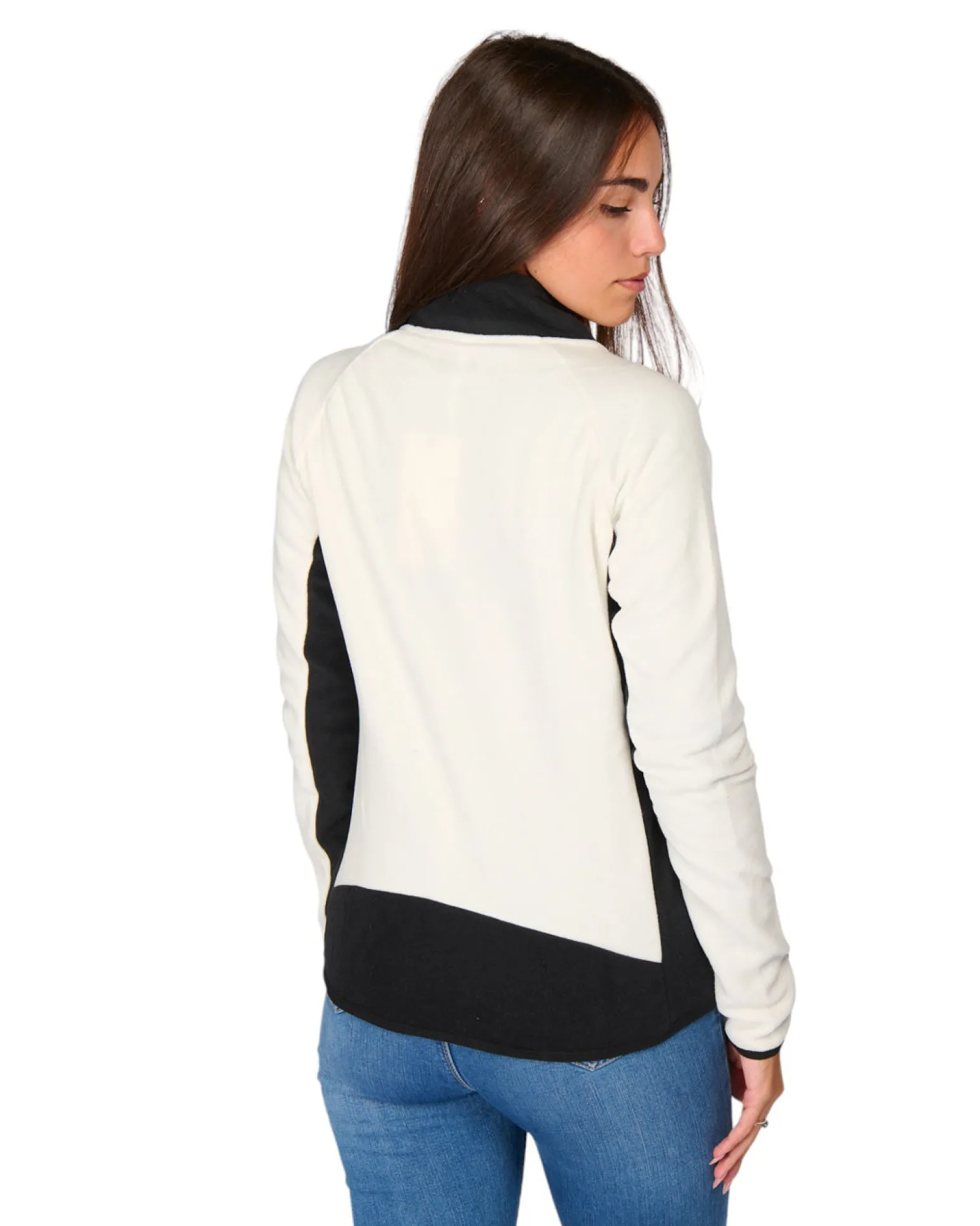 ON SPIRIT - MICROPILE DONNA FULL ZIP BIANCO E NERO - AGNESE