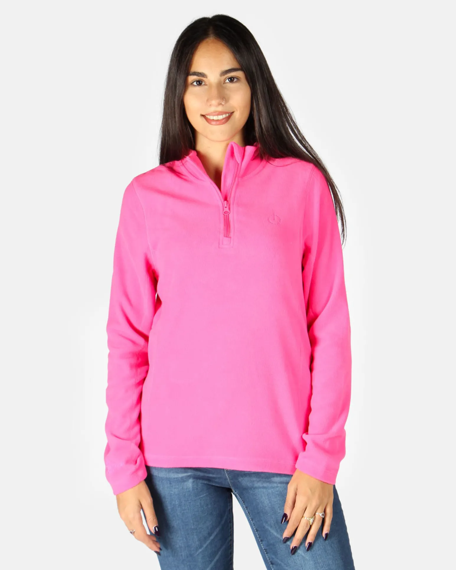ON SPIRIT - MICROPILE DONNA MEZZA ZIP FUXIA - VALENTINA