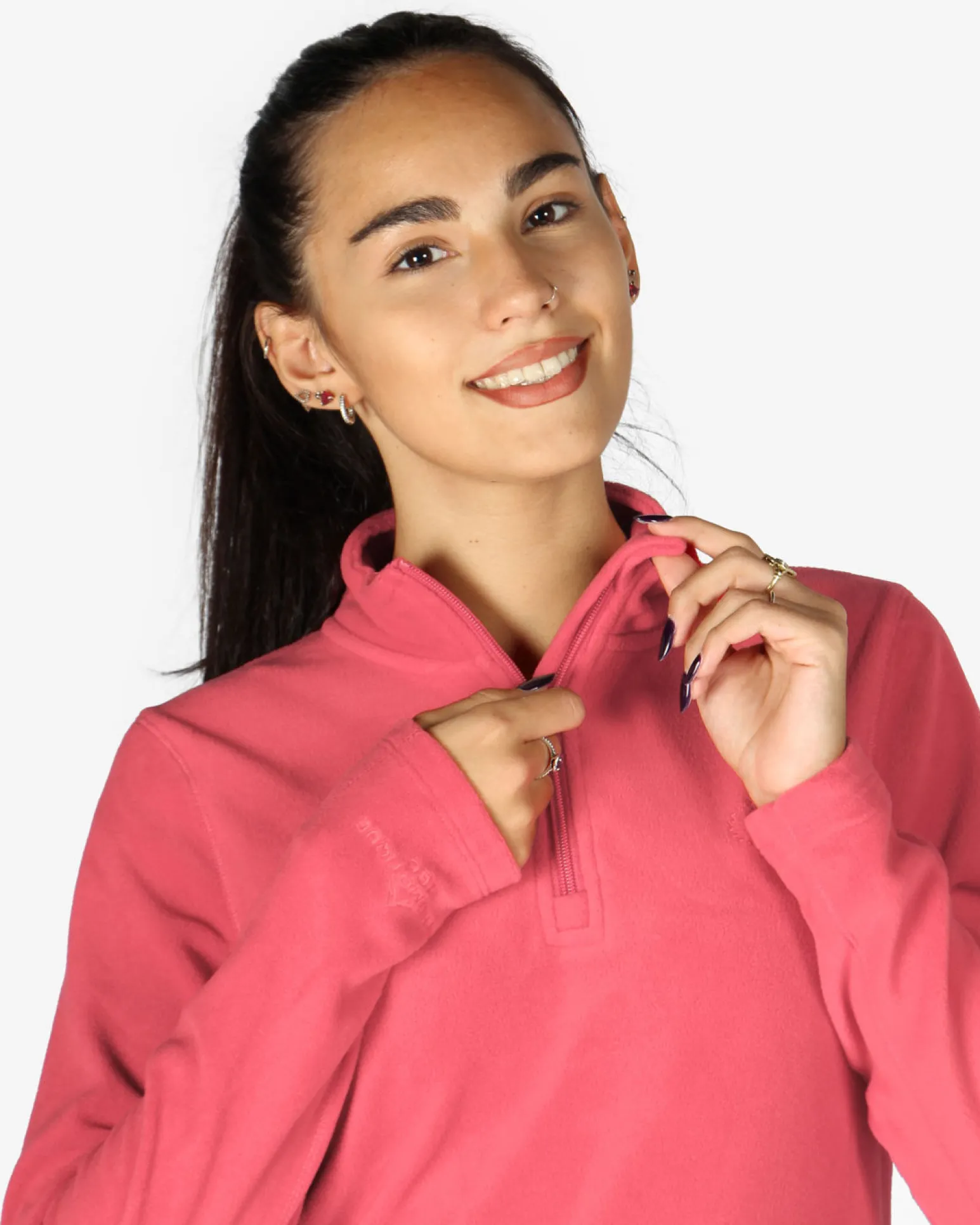 ON SPIRIT - MICROPILE DONNA MEZZA ZIP CORALLO - VALENTINA