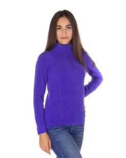ON SPIRIT - MICROPILE DONNA MEZZA ZIP VIOLA - VALENTINA