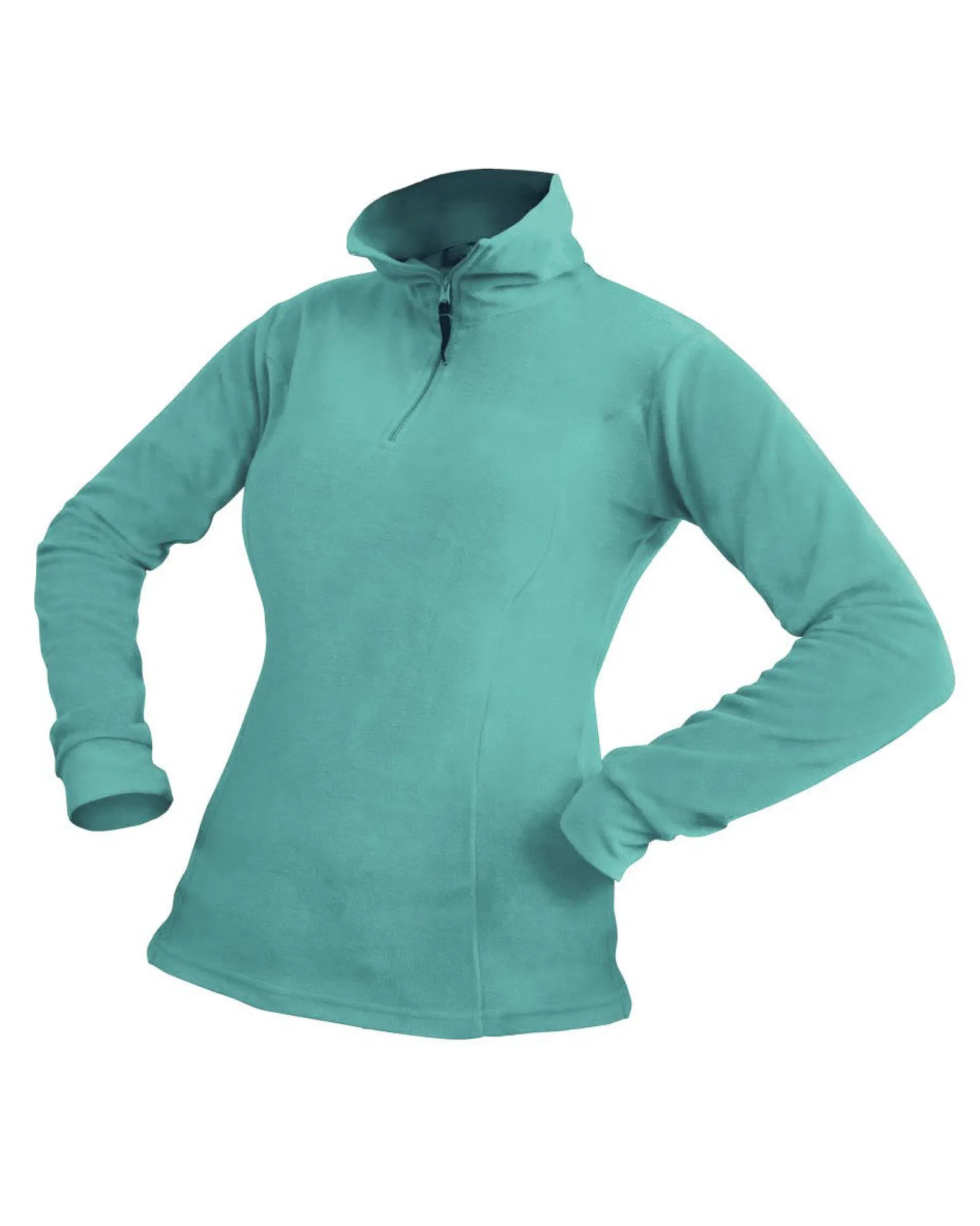 ON SPIRIT - MICROPILE DONNA MEZZA ZIP TURCHESE - ERICA