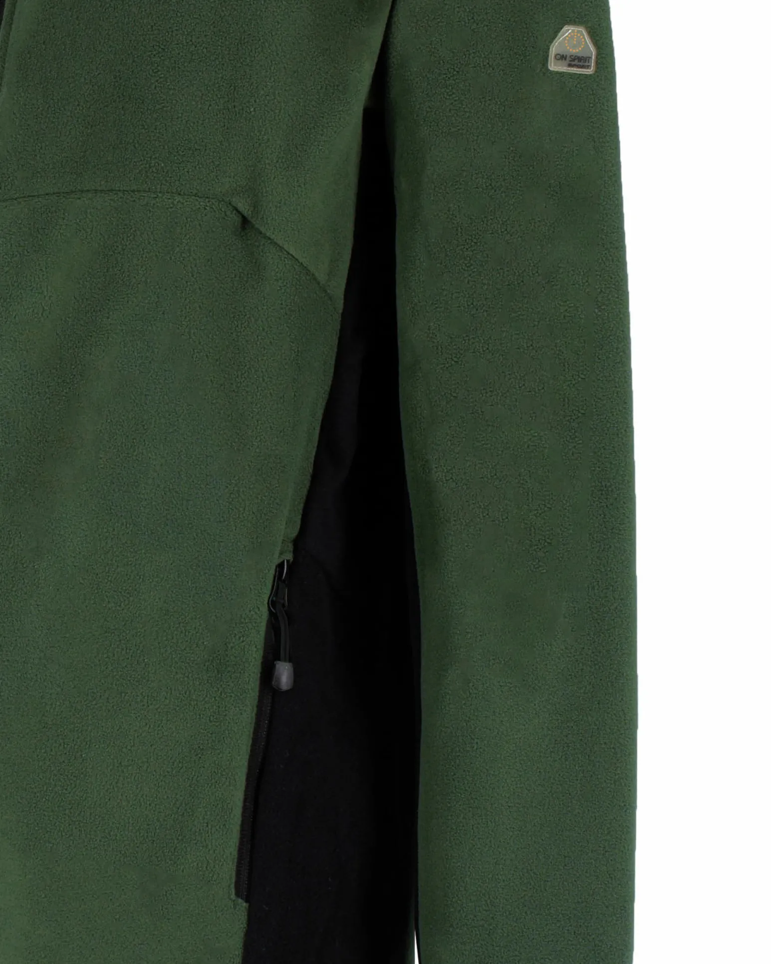 ON SPIRIT - MICROPILE UOMO FULL ZIP VERDE SCURO E NERO - IVAN