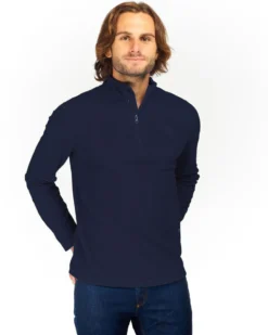ON SPIRIT - MICROPILE UOMO  MEZZA ZIP BLU SCURO -  VITTORIO