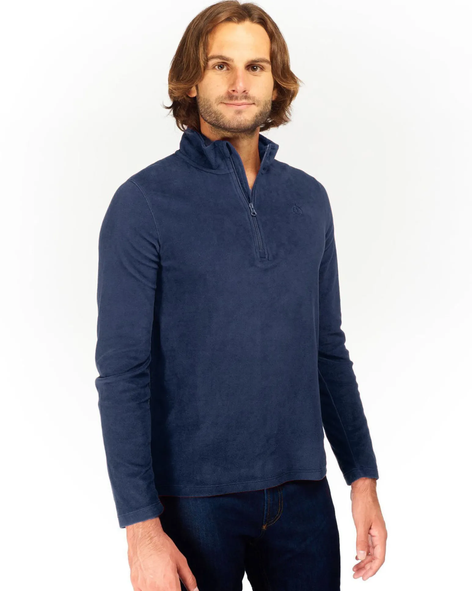 ON SPIRIT - MICROPILE UOMO MEZZA ZIP BLU - VITTORIO