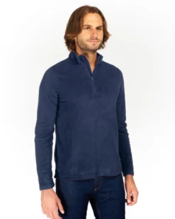 ON SPIRIT - MICROPILE UOMO MEZZA ZIP BLU - VITTORIO