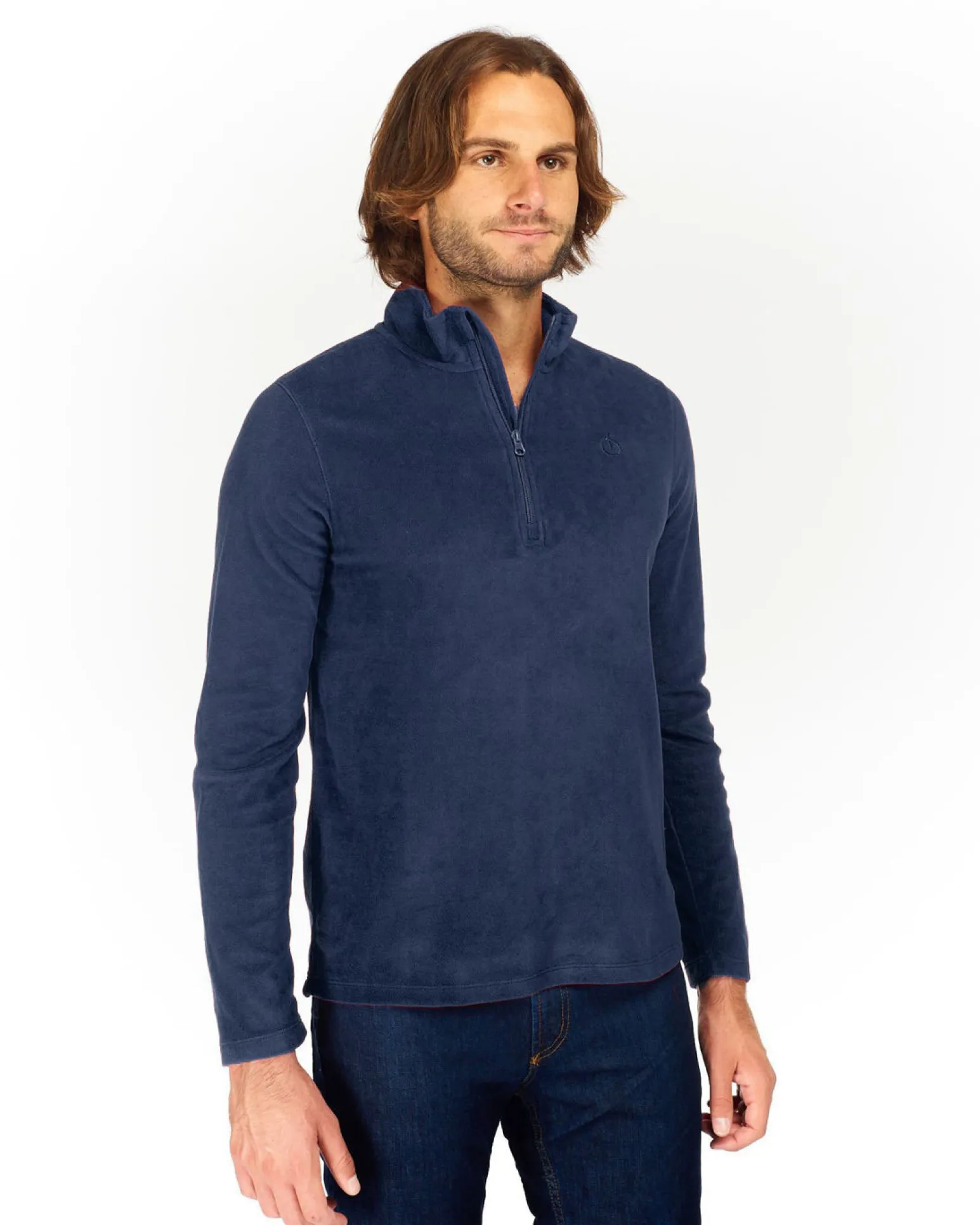 ON SPIRIT - MICROPILE UOMO MEZZA ZIP BLU - VITTORIO