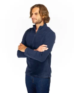 ON SPIRIT - MICROPILE UOMO MEZZA ZIP BLU - VITTORIO