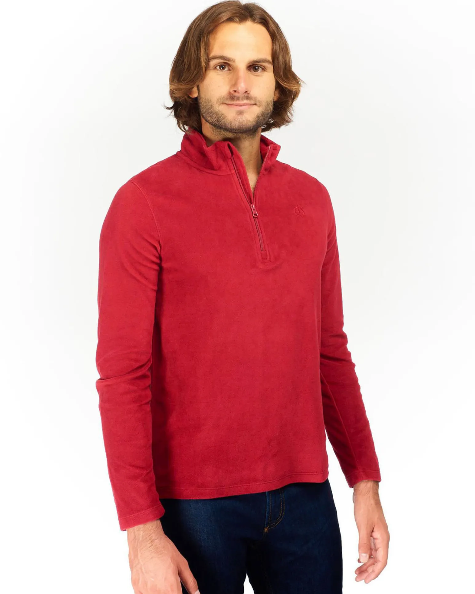 ON SPIRIT - MICROPILE UOMO MEZZA ZIP ROSSO - VITTORIO