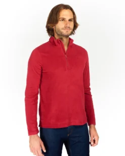 ON SPIRIT - MICROPILE UOMO MEZZA ZIP ROSSO - VITTORIO