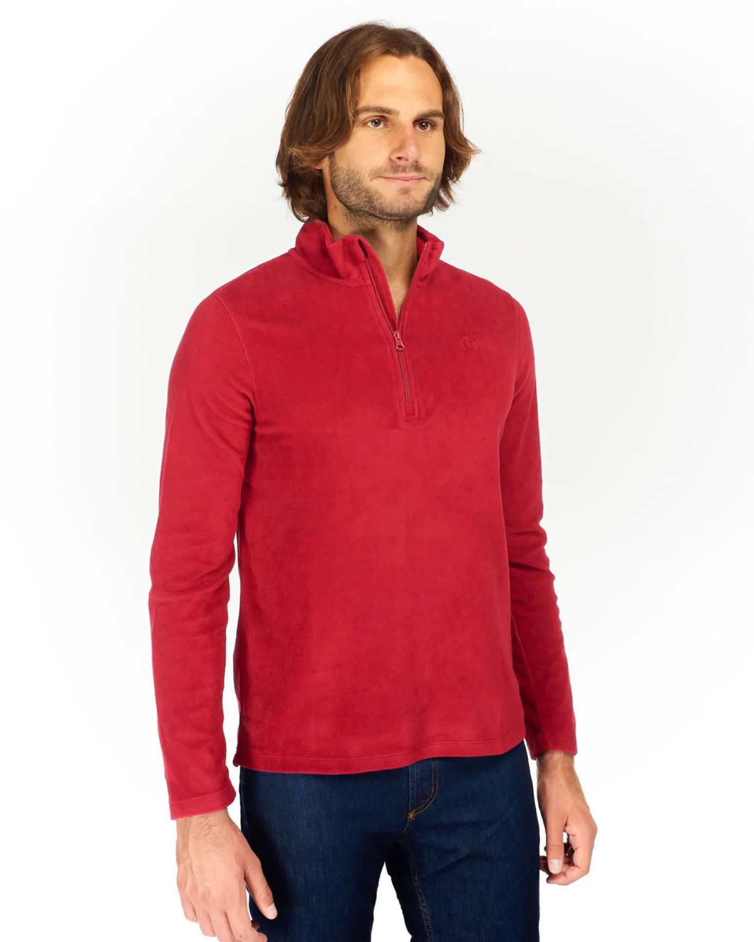 ON SPIRIT - MICROPILE UOMO MEZZA ZIP ROSSO - VITTORIO