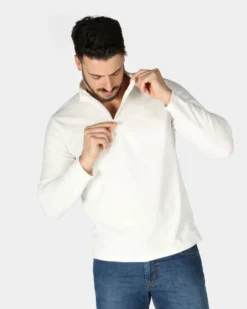 ON SPIRIT - MICROPILE UOMO MEZZA ZIP BIANCO - VITTORIO