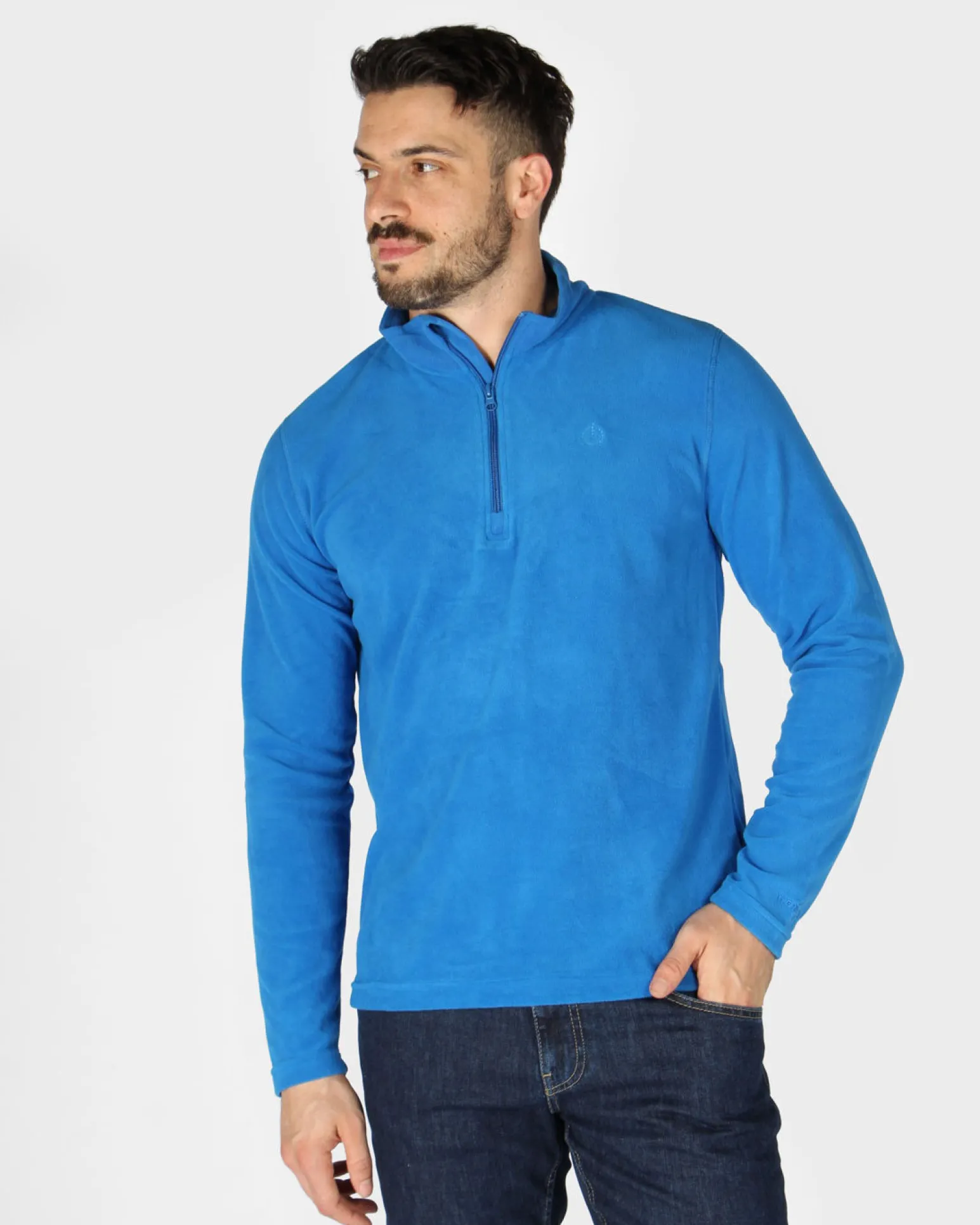 ON SPIRIT - MICROPILE UOMO MEZZA ZIP BLU ROYAL - VITTORIO