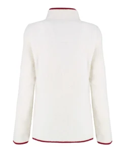 ON SPIRIT - PILE BIANCO CON FINITURE BORDEAUX  FULL ZIP DA DONNA IN TESSUTO SHERPA