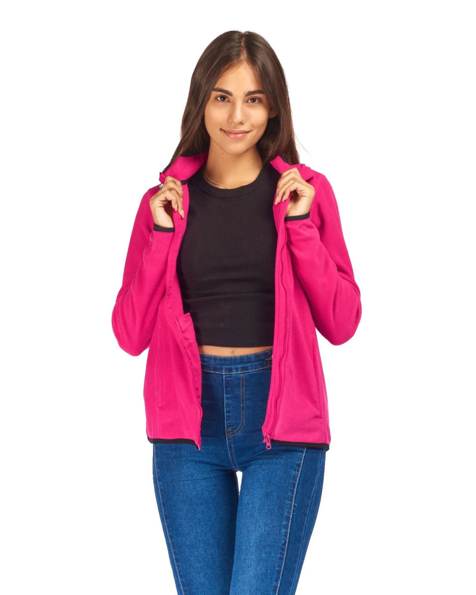 ON SPIRIT - PILE DONNA FULL ZIP FUXIA - LUANA