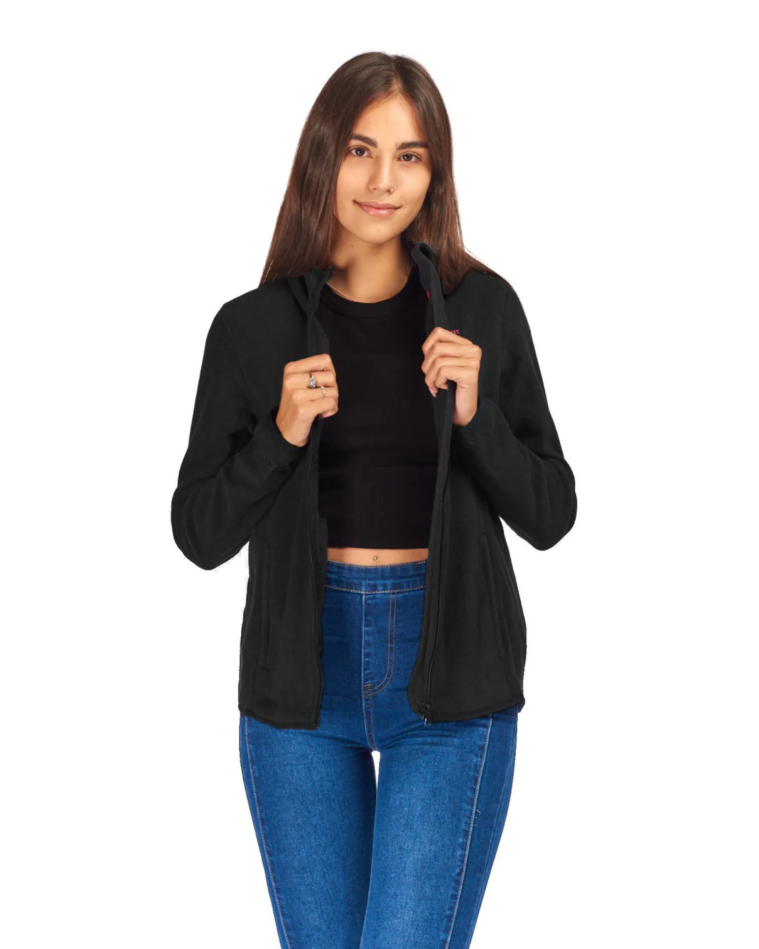 ON SPIRIT - PILE DONNA FULL ZIP NERO - LUANA