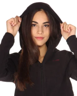 ON SPIRIT - PILE NERO DA DONNA CON CAPPUCCIO E ZIP