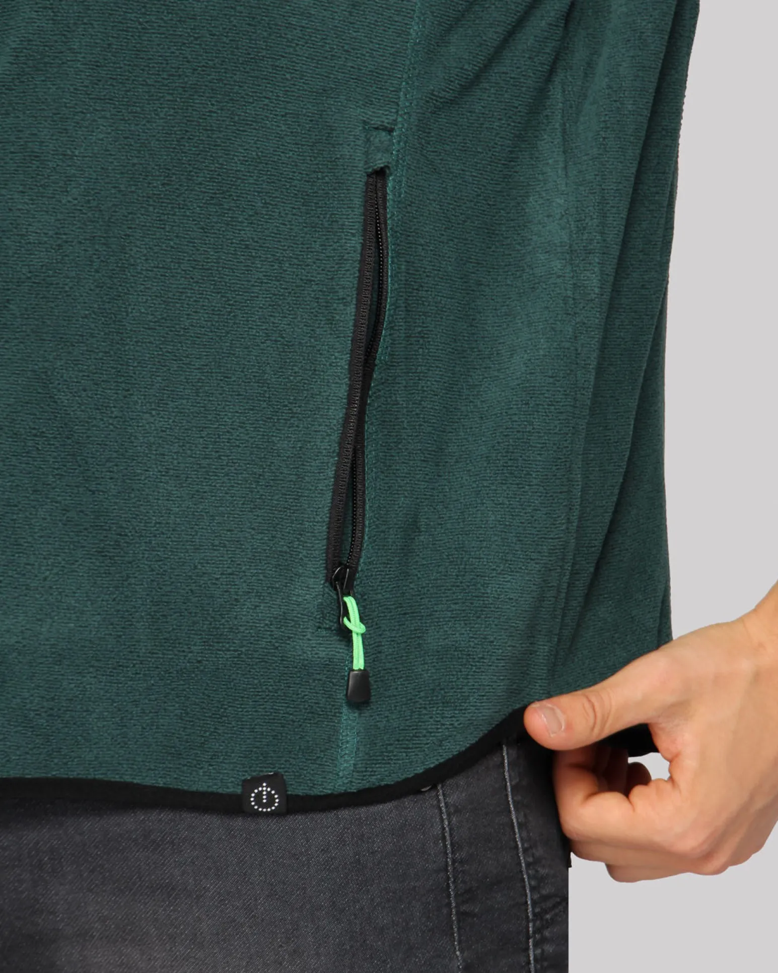 ON SPIRIT - PILE RIGATO UOMO FULL ZIP VERDE - FABIO