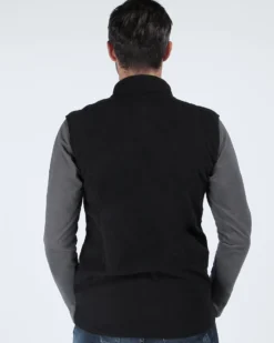 ON SPIRIT - Pile smanicato da uomo nero con zip frontale