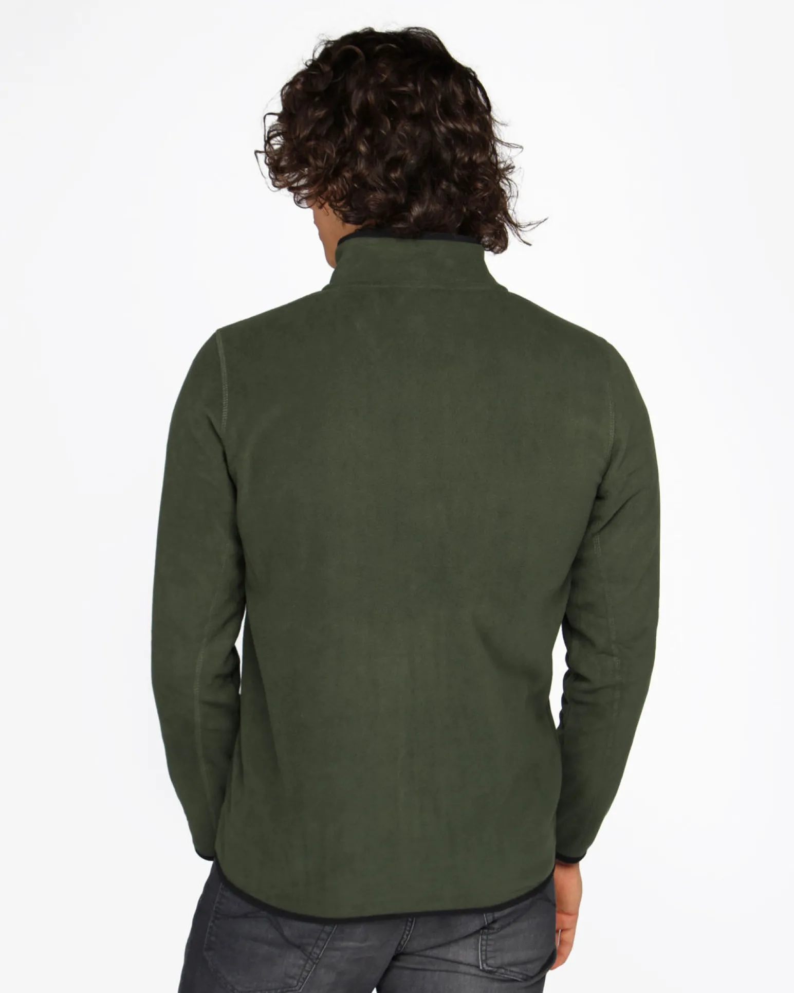 ON SPIRIT - PILE UOMO FULL ZIP VERDE MILITARE- EMILIO