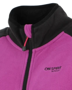 ON SPIRIT - Pile viola e nero da donna con zip frontale - MORA