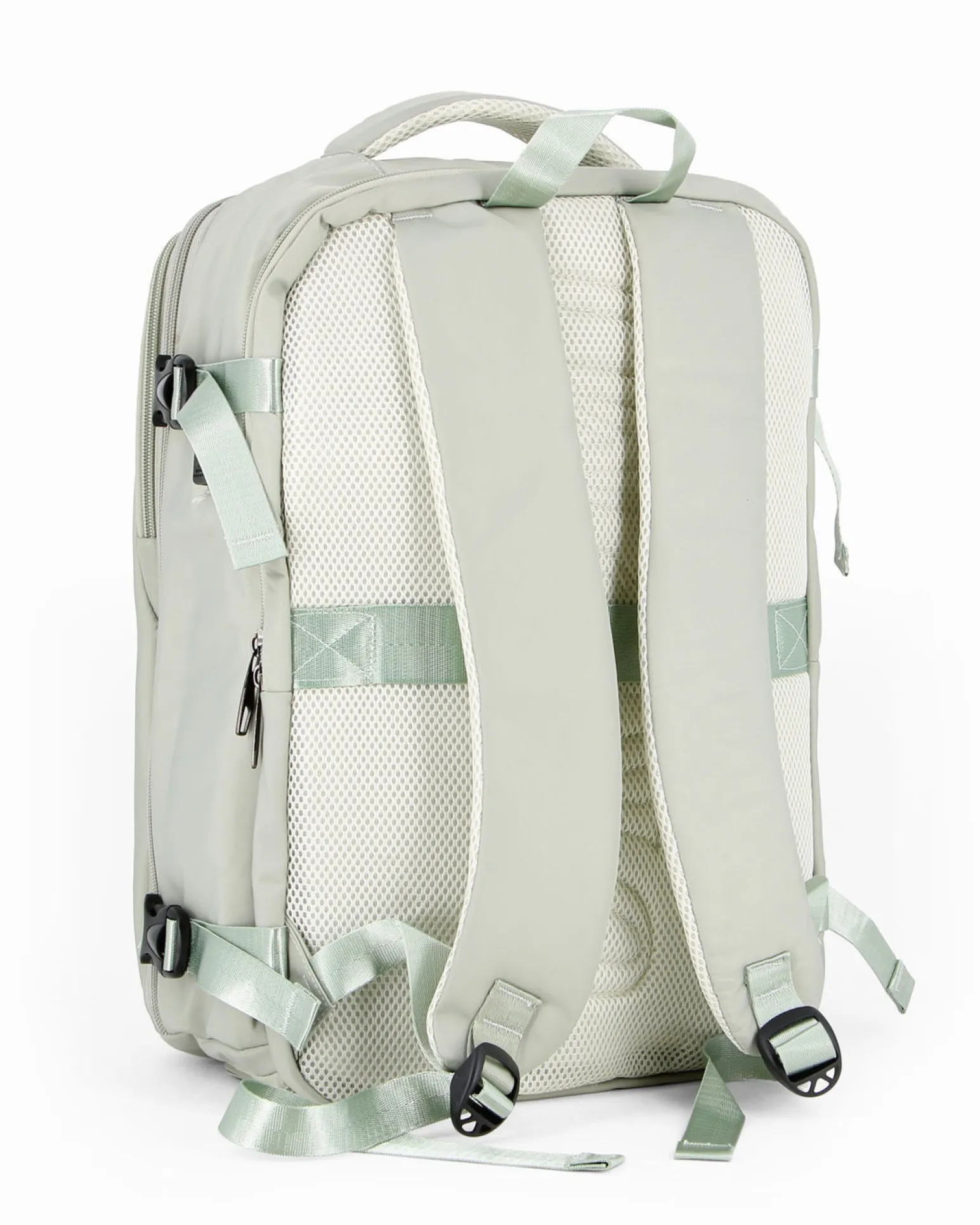 OR&MI - Zaino ufficio verde in nylon con fibbie laterali regolabili