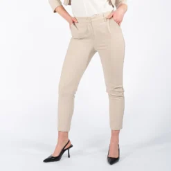 PAQUITA - PANTALONE BEIGE DA DONNA CON TASCA AMERICA