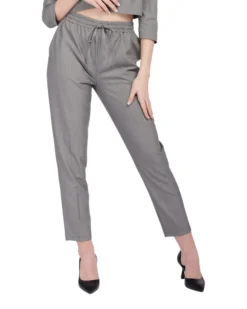 PAQUITA - PANTALONE GRIGIO DA DONNA CON VITA ELASTICIZZATA