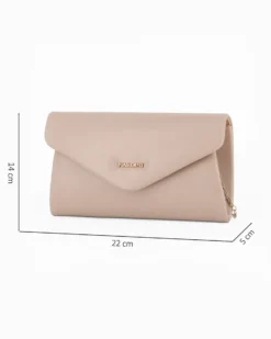 POCHETTE PU C/PATTA A PUNTA+LETTERING