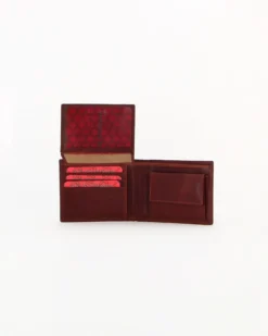 Portafoglio uomo cognac in VERA PELLE, con portaspicci e doppio scomparto banconote -You Young Coveri
