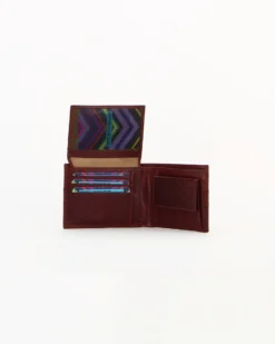 Portafoglio uomo cognac in VERA PELLE, con ribaltina, porta carte e portamonete - you young Coveri
