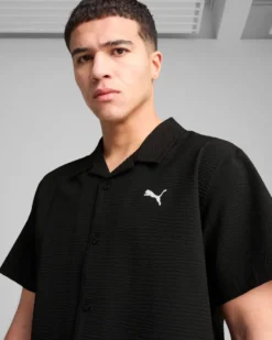 PUMA - CAMICIA WARDROBE ESS SEERSUCKER a maniche corte nera - 629663-01
