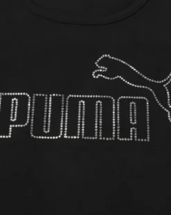 PUMA - CANOTTA NERA ESSENTIAL  LOGO TANK RHINESTONE DA DONNA, 693864-01